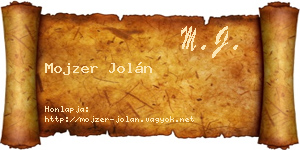 Mojzer Jolán névjegykártya