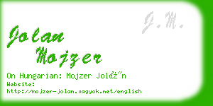 jolan mojzer business card